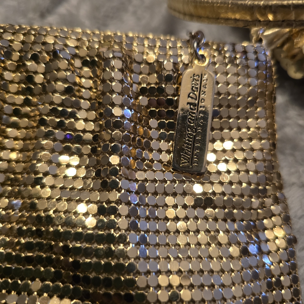 Gold Sequin Beret unbranded and Whiting & Davis Clutch - Picture 7 of 7